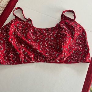 Red Bandana Print Bikini Top - Classic Swim Bralette